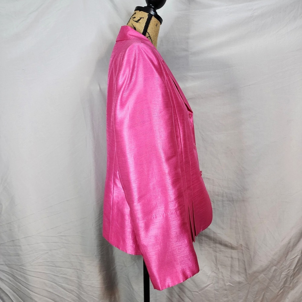 LE‎ SUIT Essentials Size 18 Shimmering Pink Barbiecore Special Occasion Blazer - Picture 3 of 13